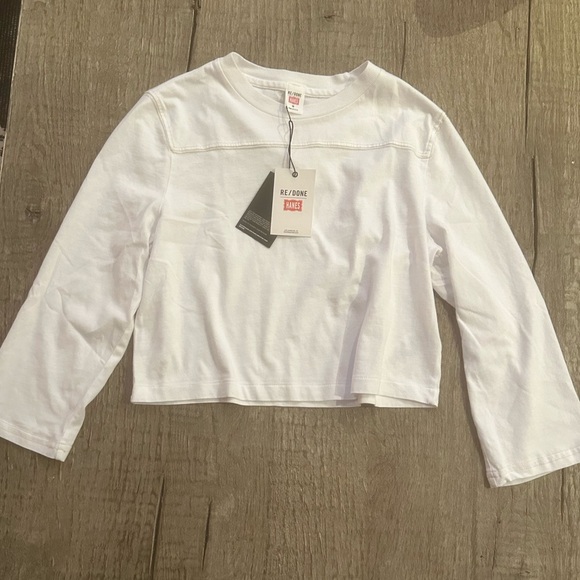 Re/Done Cropped Varsity Tee. - Picture 3 of 5